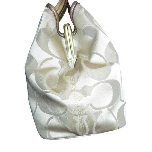 Coach 2011 Signature C Floral Applique Frame Kisslock Frame Bag Carryall Satchel - Picture 3 of 16